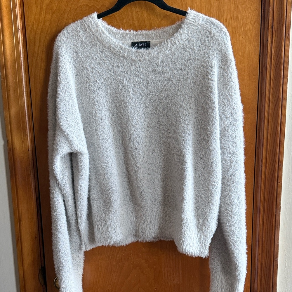 A. Byer Soft Gray Crew Neck Sweater